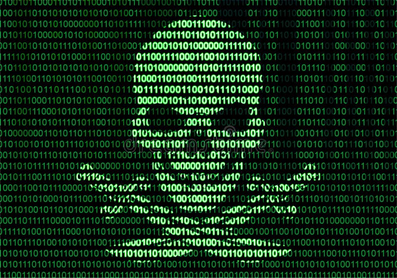 Jolly Roger on Binary Code Background Stock Illustration Illustration