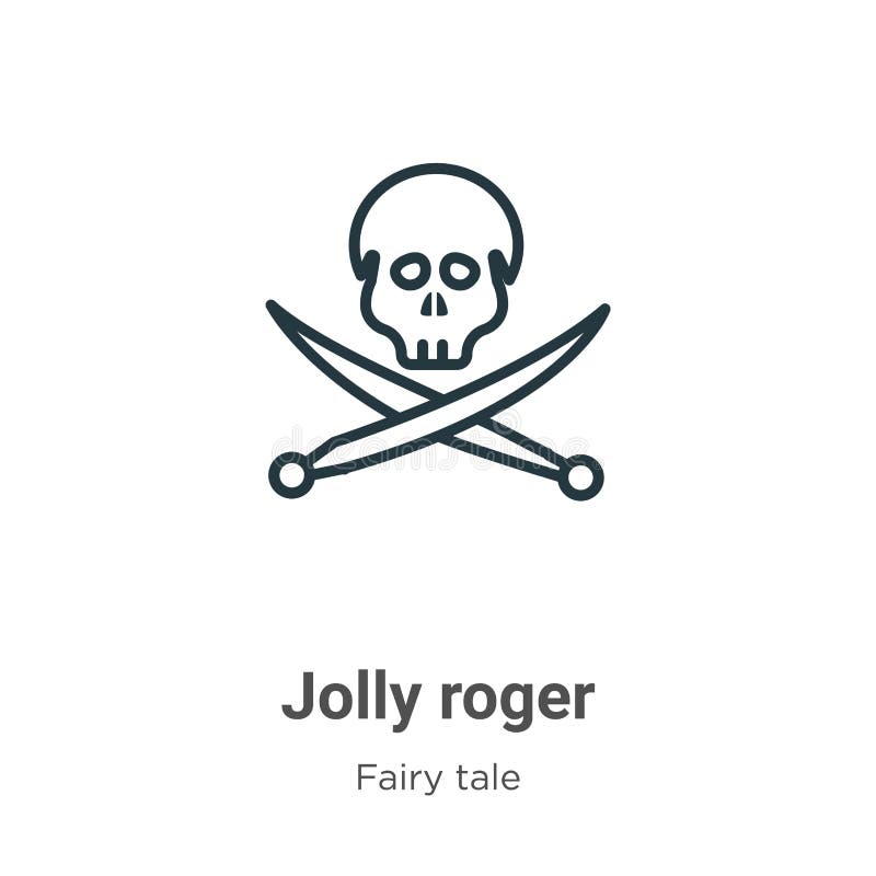 Jolly Roger Outline Vector Icon. Thin Line Black Jolly Roger Icon, Flat