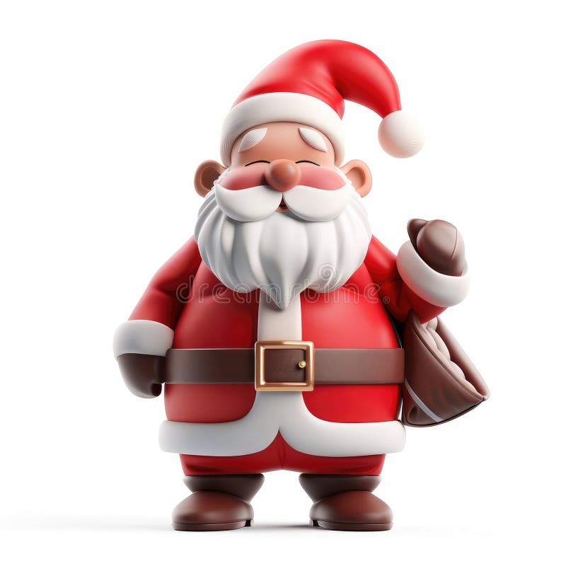 Jolly Santa Claus 3D Render fröhlicher Weihnachtsmann stock abbildung