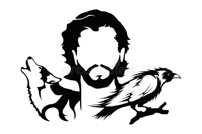 Game of Thrones silhouette logo illustration, Daenerys Targaryen