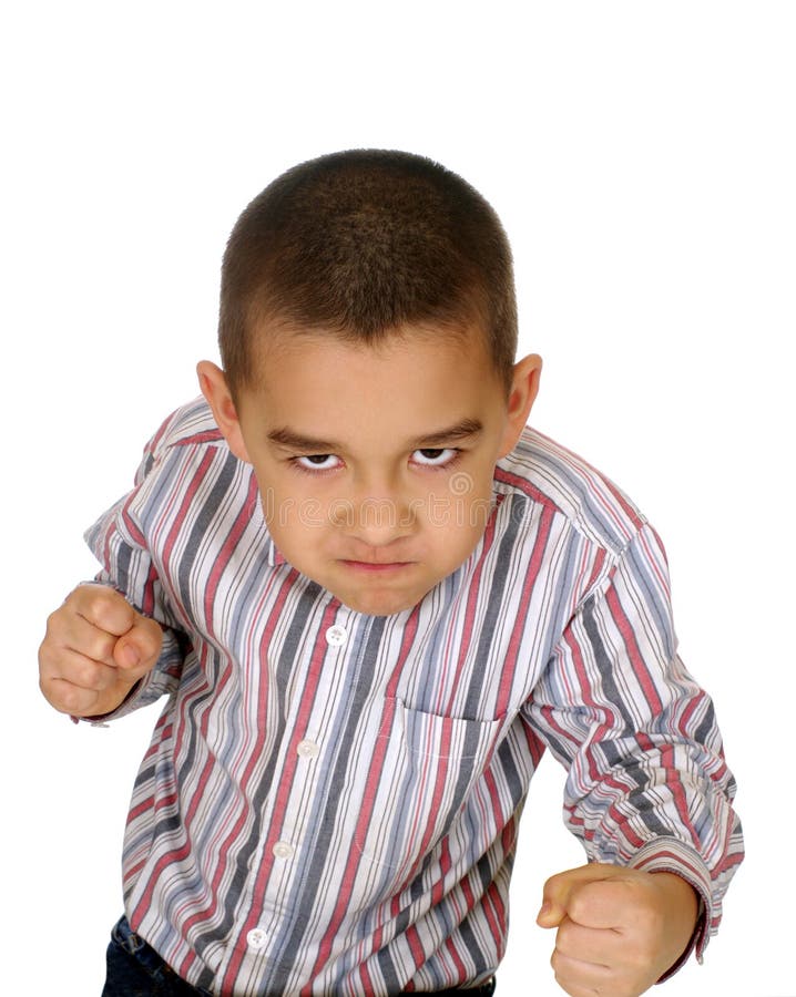 Jong geitje klaar te vechten royalty-vrije stock foto's