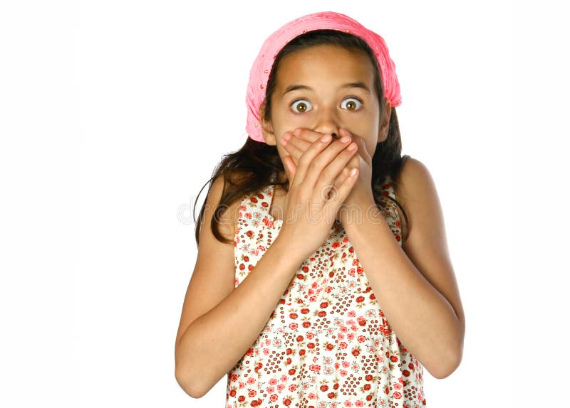 Jong meisje in schok royalty-vrije stock foto