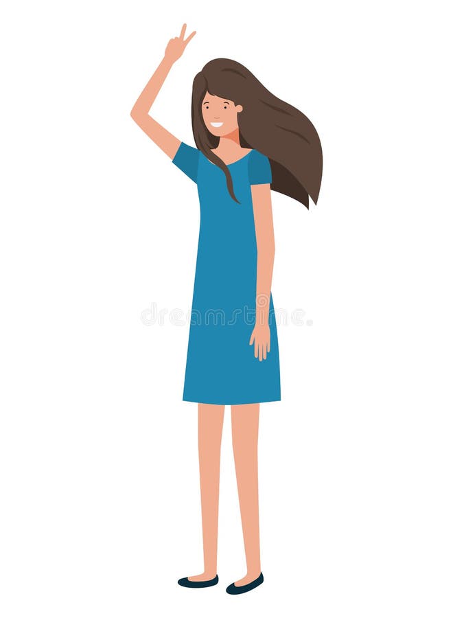 Jong vrouwenavatar karakter vector illustratie