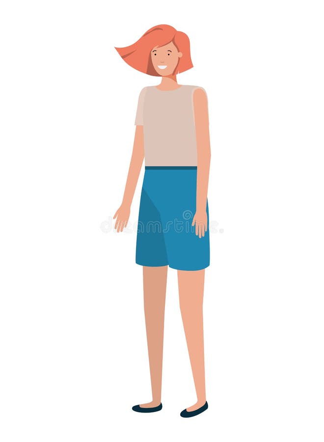 Jong vrouwenavatar karakter stock illustratie