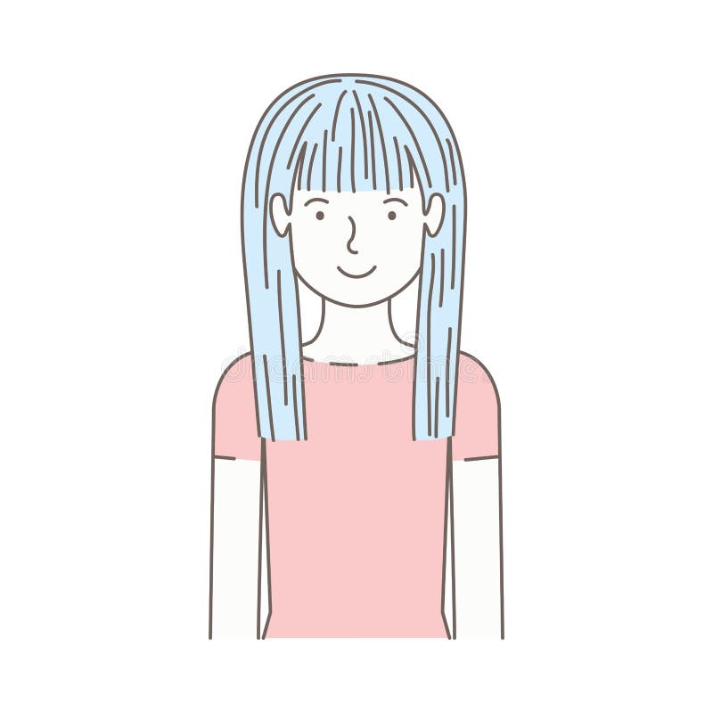 Jong vrouwenavatar karakter vector illustratie