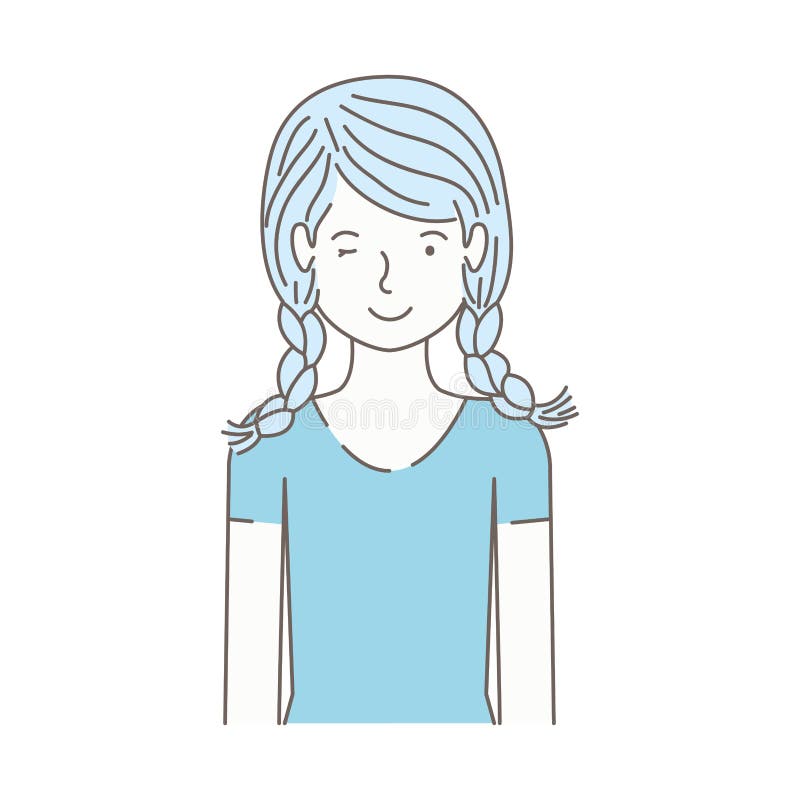 Jong vrouwenavatar karakter stock illustratie