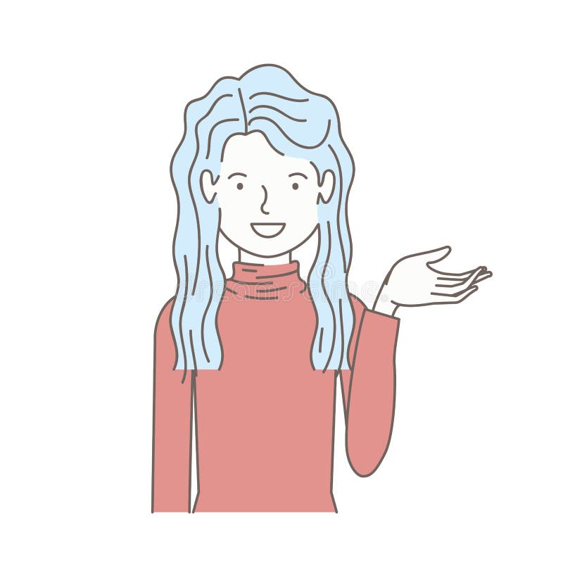 Jong vrouwenavatar karakter royalty-vrije illustratie