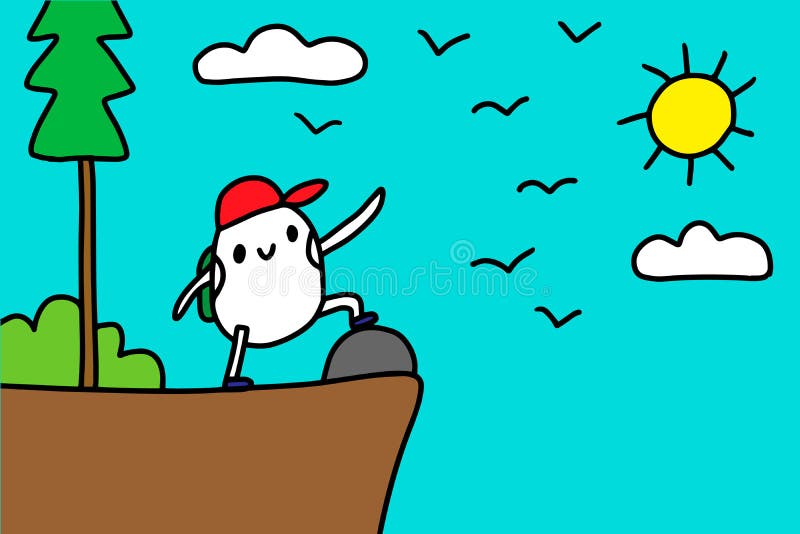 Jonge beeldverhaalkampeerauto die zich in openlucht op de bovenkant van berg bevinden Bosavonturen vectorillustratie Trillende Kl vector illustratie Jonge beeldverhaalkampeerauto die zich in openlucht op de bovenkant van berg bevinden Bosavonturen vectorillustratie Trillende Kl vector illustratie