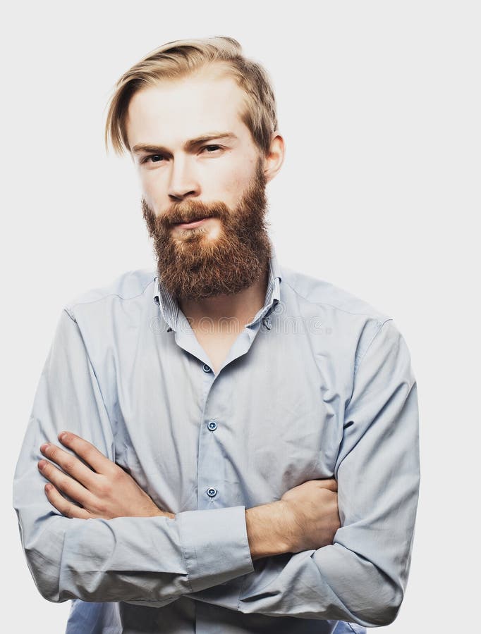 Jonge baardige man stock afbeelding