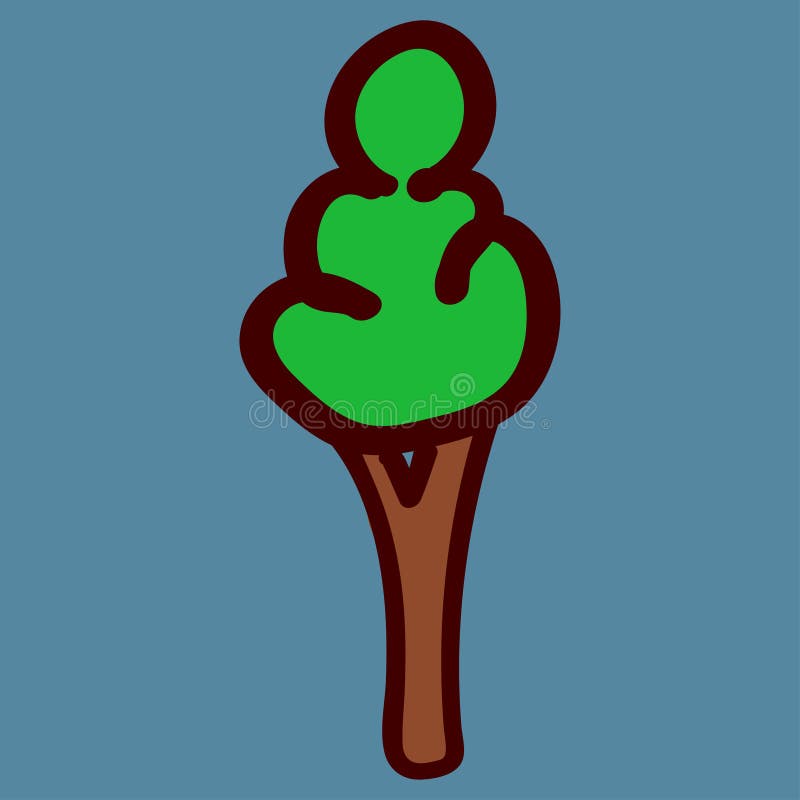 Jonge geitjes getrokken bomen in krabbelstijl stock illustratie Jonge geitjes getrokken bomen in krabbelstijl stock illustratie