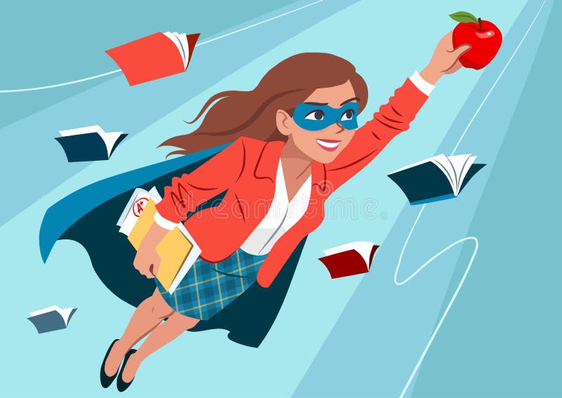 Jonge vrouw in kaap en masker die door lucht in superhero pos vliegen stock illustratie Jonge vrouw in kaap en masker die door lucht in superhero pos vliegen stock illustratie