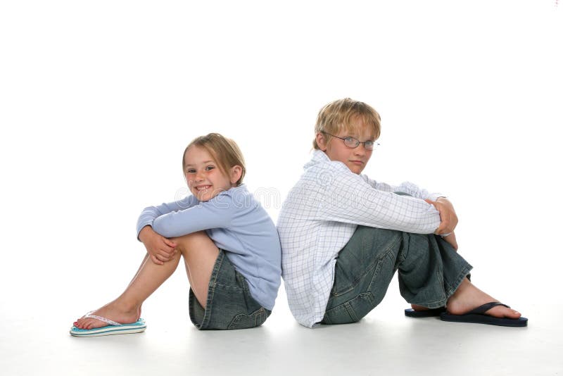 Jongen en meisje rijtjes stock foto's Jongen en meisje rijtjes stock foto's