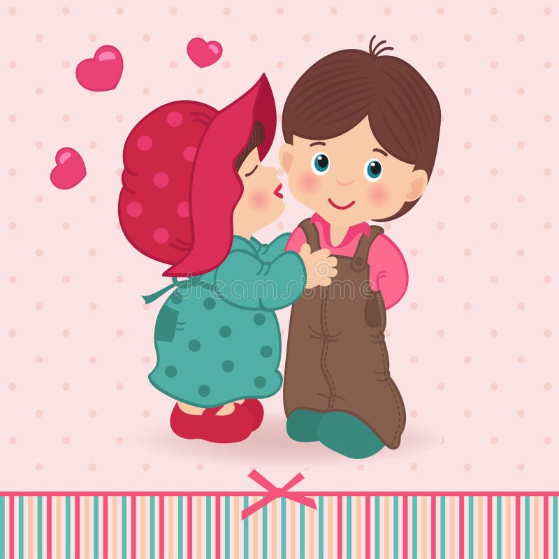 Jongen en meisjesliefde vector illustratie Jongen en meisjesliefde vector illustratie