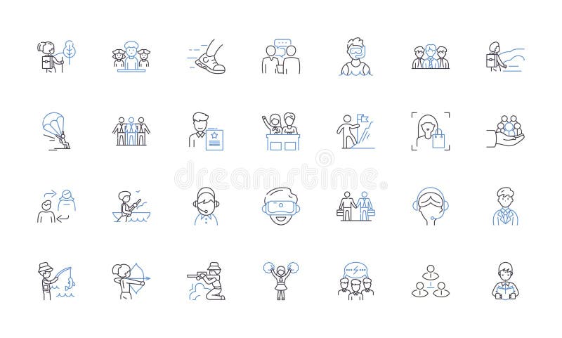 Youngsters community outline icons collection. Youth, Teenagers, Adolescents, Kids, Students, Generation, Friends vector. Youngsters community outline icons collection. Youth, Teenagers, Adolescents, Kids, Students, Generation, Friends vector