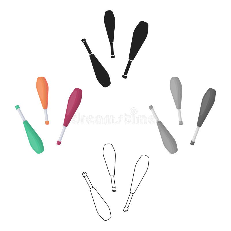 Jonglerend clubs met pictogram in beeldverhaal, zwarte die stijl op witte achtergrond wordt ge?soleerd De voorraad vectorillustra stock illustratie Jonglerend clubs met pictogram in beeldverhaal, zwarte die stijl op witte achtergrond wordt ge?soleerd De voorraad vectorillustra stock illustratie