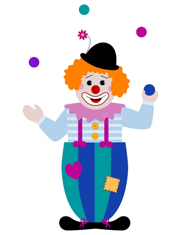 Jonglierender Clown vektor abbildung. Illustration von spiel - 3343888