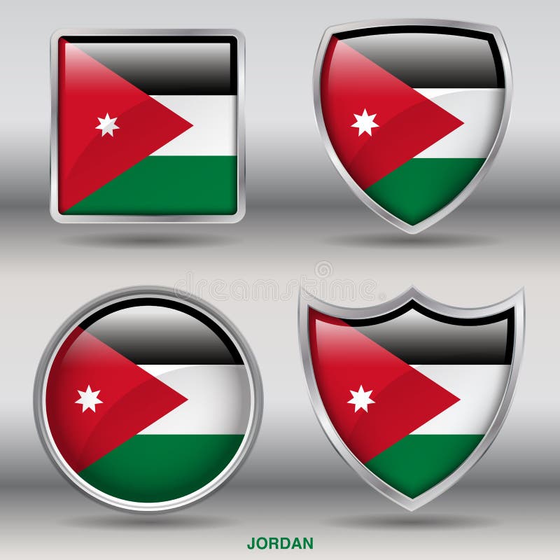 Download Jordan Flag In 4 Shapes Collection With Clipping Path ...