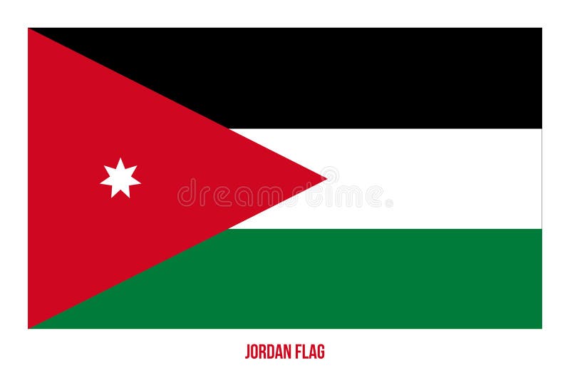 Jordan Flag Vector Illustration on White Background. Jordan National