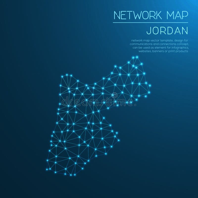 Jordan network map. stock vector. Illustration of connection 108436079