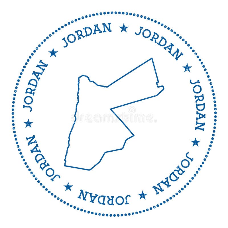JordanienVektorkartenaufkleber Vektor Abbildung Illustration von