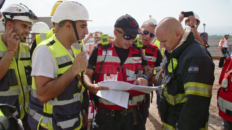 Jordanowska dolina, Izrael Lipiec 10 2018 - Rescure siły podczas akci ratowniczej