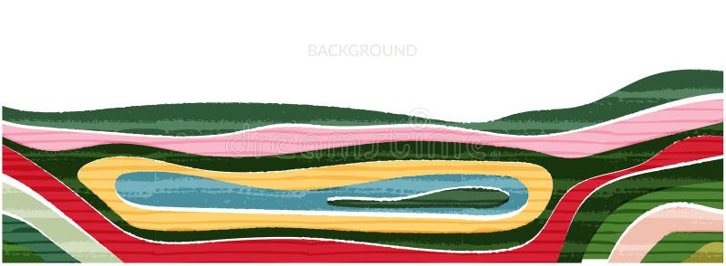 Jorddagars grön banderoll bakgrund. övergripande vektorillustration av den abstrakta odlingsfältskollagningen. hållbar royaltyfri illustrationer