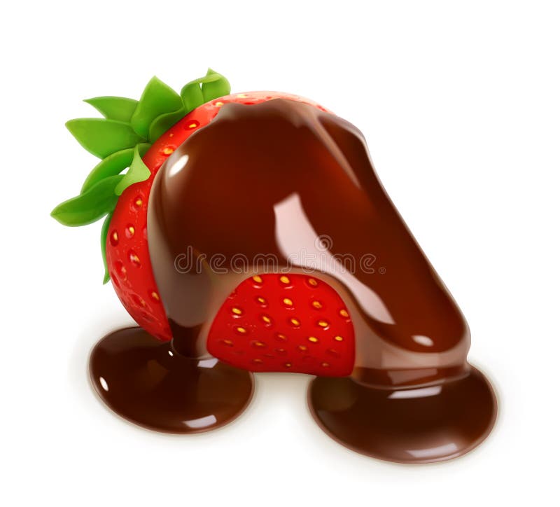Jordgubbar i chokladillustration vektor illustrationer Jordgubbar i chokladillustration vektor illustrationer