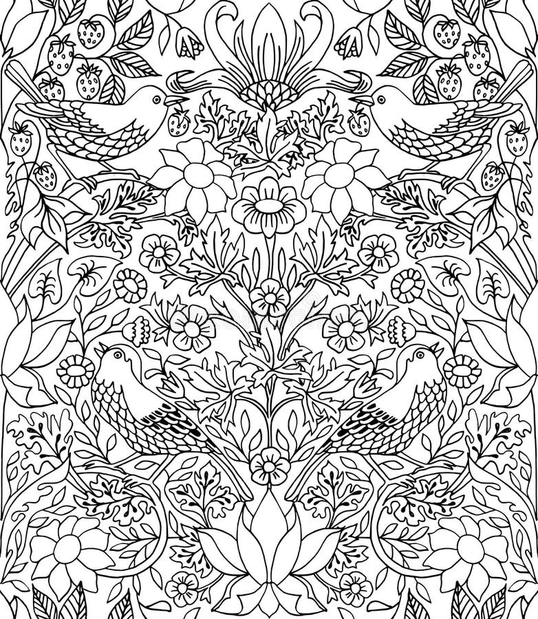 Jordgubbetjuv - hand dragen sömlös modell royaltyfri illustrationer Jordgubbetjuv - hand dragen sömlös modell royaltyfri illustrationer