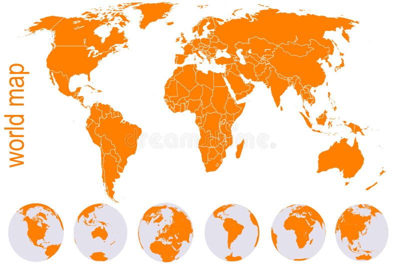 jordjordklot planerar den orange världen royaltyfri illustrationer jordjordklot planerar den orange världen royaltyfri illustrationer