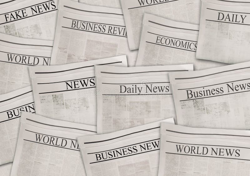 Jornais com título na superfície horizontal Fundo velho do jornal ilustração stock Jornais com título na superfície horizontal Fundo velho do jornal ilustração stock