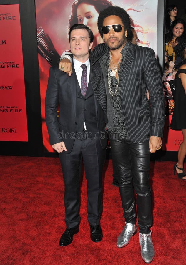 LOS ANGELES, CA - NOVEMBER 18, 2013: Josh Hutcherson & Lenny Kravitz (right) at the US premiere of their movie The Hunger Games: Catching Fire at the Nokia Theatre LA Live. LOS ANGELES, CA - NOVEMBER 18, 2013: Josh Hutcherson & Lenny Kravitz (right) at the US premiere of their movie The Hunger Games: Catching Fire at the Nokia Theatre LA Live.