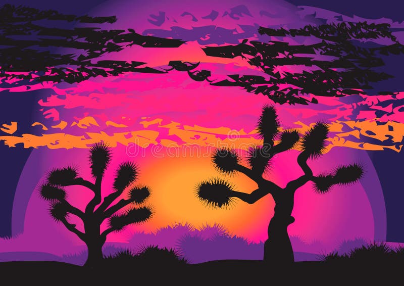 joshua fioletowego drzewa ilustracji joshua fioletowego drzewa ilustracji