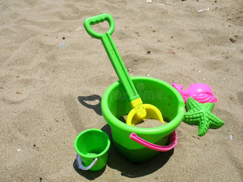 A set of beach toys. A set of beach toys