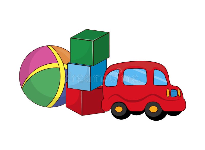 Jouets puérils pour des garçons faits de caoutchouc et plastique illustration libre de droits Jouets puérils pour des garçons faits de caoutchouc et plastique illustration libre de droits