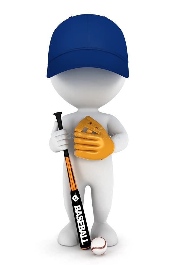 joueur de baseball blanc des gens 3d illustration stock joueur de baseball blanc des gens 3d illustration stock