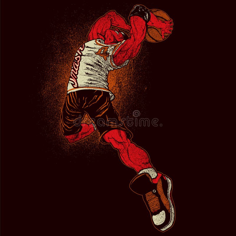 Joueur de basket fâché illustration stock Joueur de basket fâché illustration stock