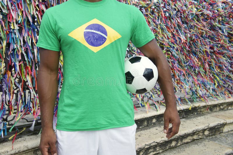 Joueur de football brésilien du football Salvador Wish Ribbons photo stock Joueur de football brésilien du football Salvador Wish Ribbons photo stock