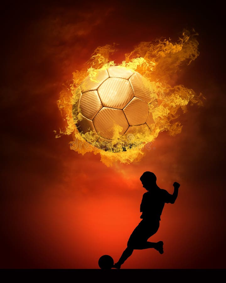 Joueur de football en incendies