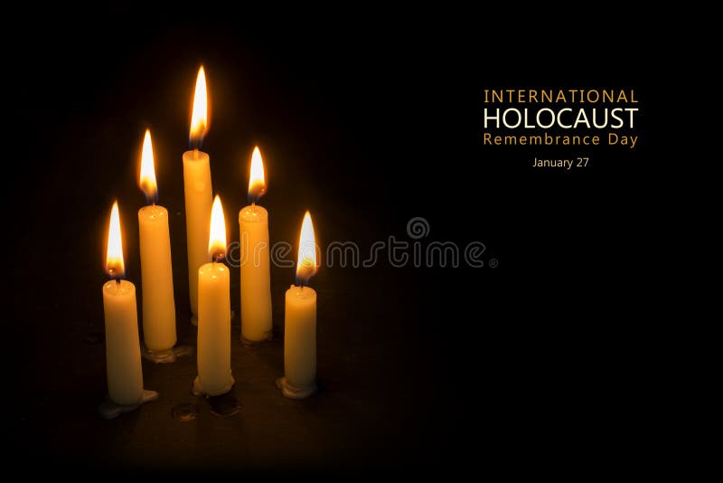 Jour de souvenir d'holocauste, le 27 janvier, bougies contre le CCB noir
