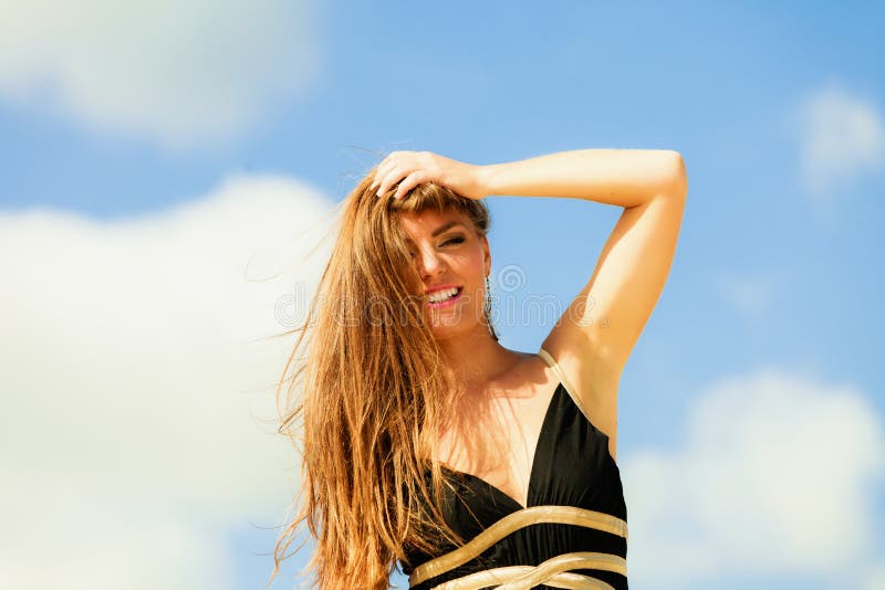 Jour de vacances heureux de femme photographie stock Jour de vacances heureux de femme photographie stock