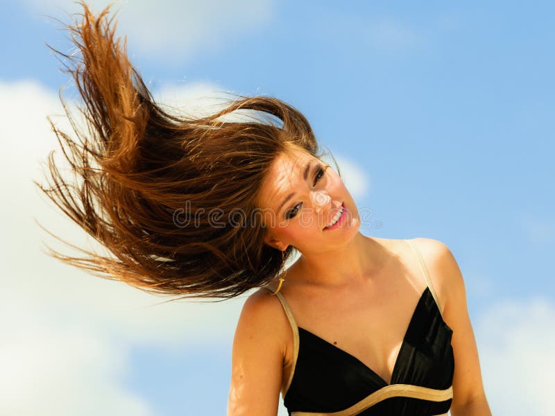 Jour de vacances heureux de femme photo stock Jour de vacances heureux de femme photo stock
