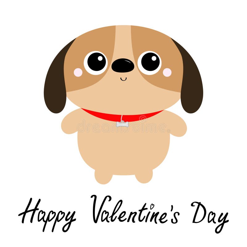 Happy Valentines Day. Dog toy icon. Big eyes. Puppy pooch standing. Funny Kawaii animal. Kids print. Cute cartoon baby character. Pet collection. Flat design White background. Vector illustration. Happy Valentines Day. Dog toy icon. Big eyes. Puppy pooch standing. Funny Kawaii animal. Kids print. Cute cartoon baby character. Pet collection. Flat design White background. Vector illustration