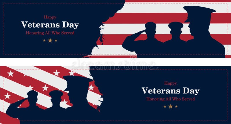 Jour de vétérans heureux Carte de voeux avec le drapeau, la carte et les soldats des Etats-Unis sur le fond Événement américain n illustration stock Jour de vétérans heureux Carte de voeux avec le drapeau, la carte et les soldats des Etats-Unis sur le fond Événement américain n illustration stock