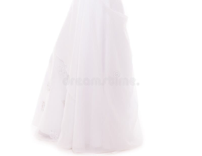 Jour du mariage de jeune mariée robe blanche longtemps d'isolement photographie stock