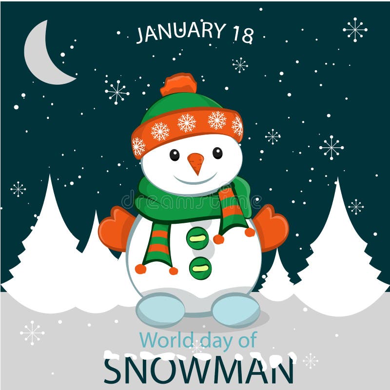 Jour du monde d'illustration de vecteur de bonhomme de neige illustration stock Jour du monde d'illustration de vecteur de bonhomme de neige illustration stock