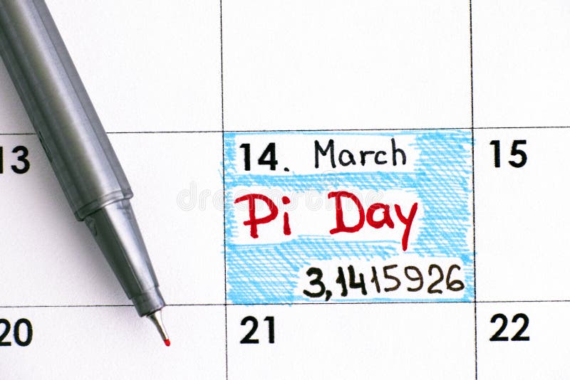 Jour du rappel pi dans le calendrier avec le stylo rouge