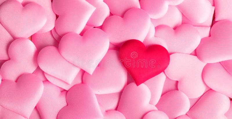 Jour du `s de Valentine Fond de Valentine de rose d'abrégé sur vacances avec des coeurs de satin Concept d'amour