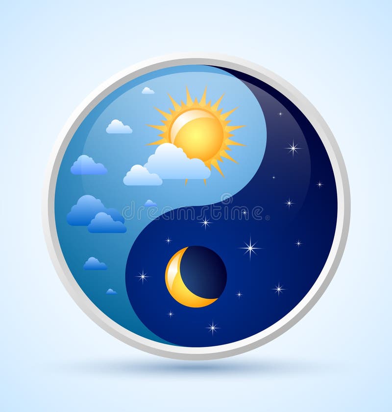 Jour et nuit symbole illustration libre de droits Jour et nuit symbole illustration libre de droits