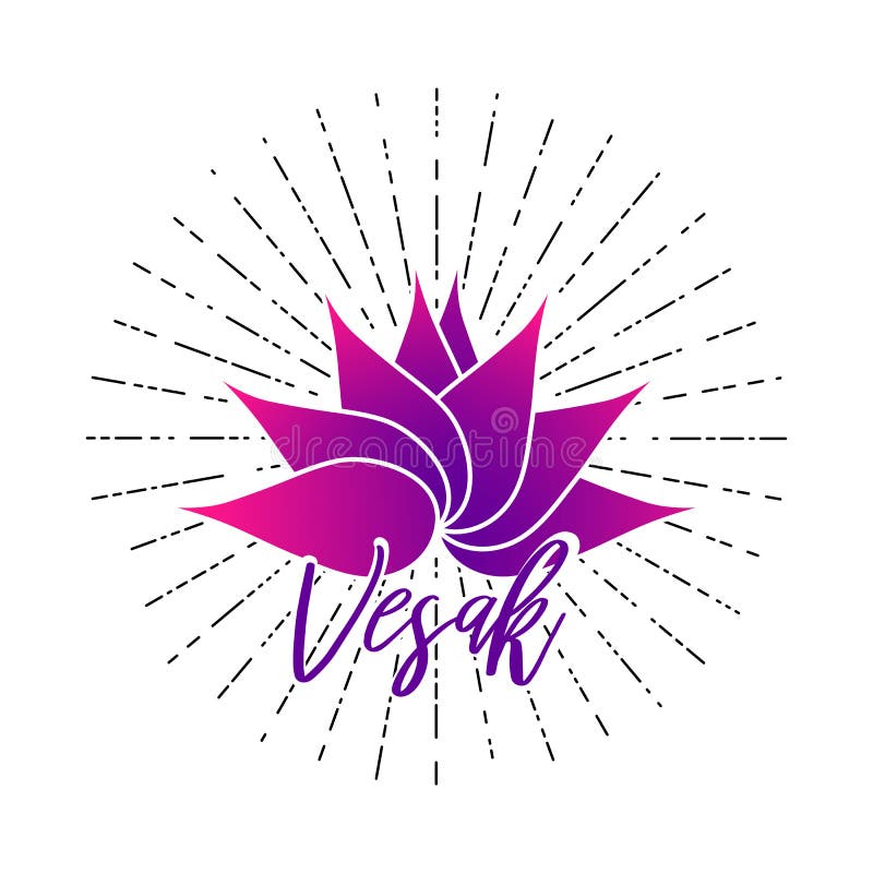 Jour heureux de vesak d'illustration de vecteur Fleur de lotus rose sur le fond de rayon de soleil de rayon Carte d'illustration illustration libre de droits Jour heureux de vesak d'illustration de vecteur Fleur de lotus rose sur le fond de rayon de soleil de rayon Carte d'illustration illustration libre de droits