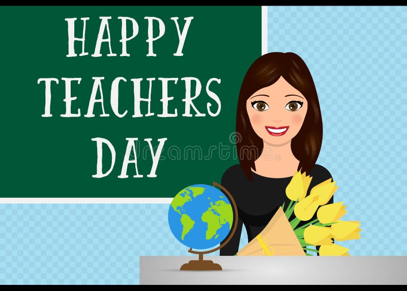 Happy teacher`s day. Concept with teacher. Vector illustration. Happy teacher`s day. Concept with teacher. Vector illustration.